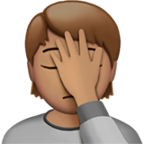 Homme Avec La Paume Sur Le Visage (peau légèrement mate)