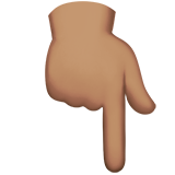 Main Avec Index Pointant Vers Le Bas (peau légèrement mate)