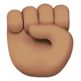 Poing Levé (peau légèrement mate)